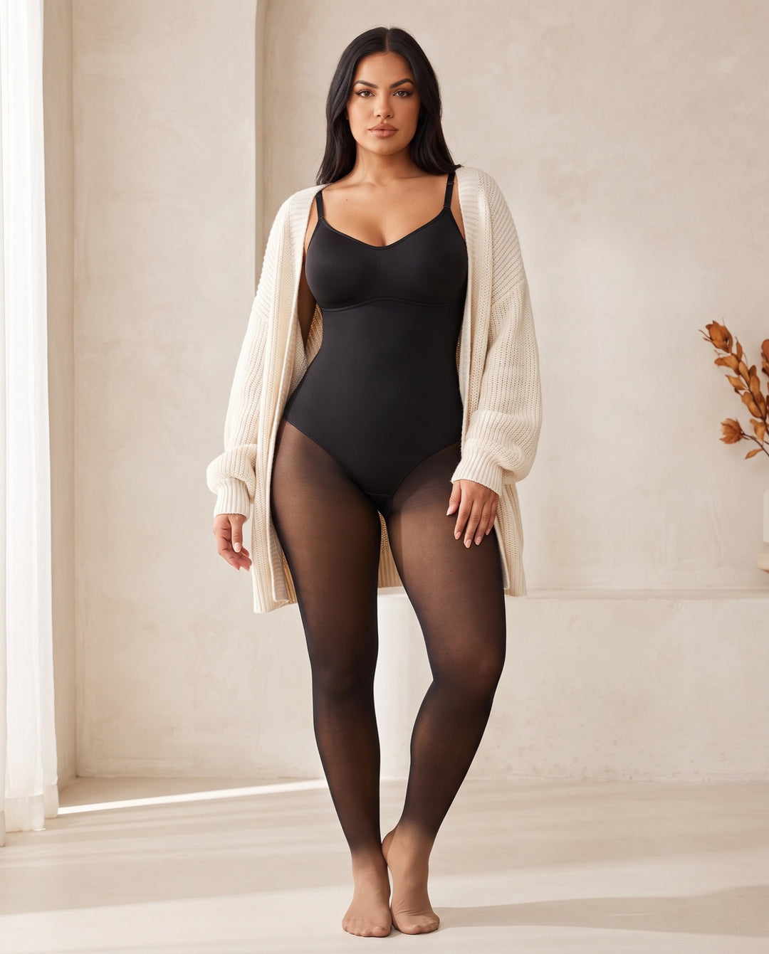 Snatched Fleece-Lined Tights Bodysuit - NOÉLLA