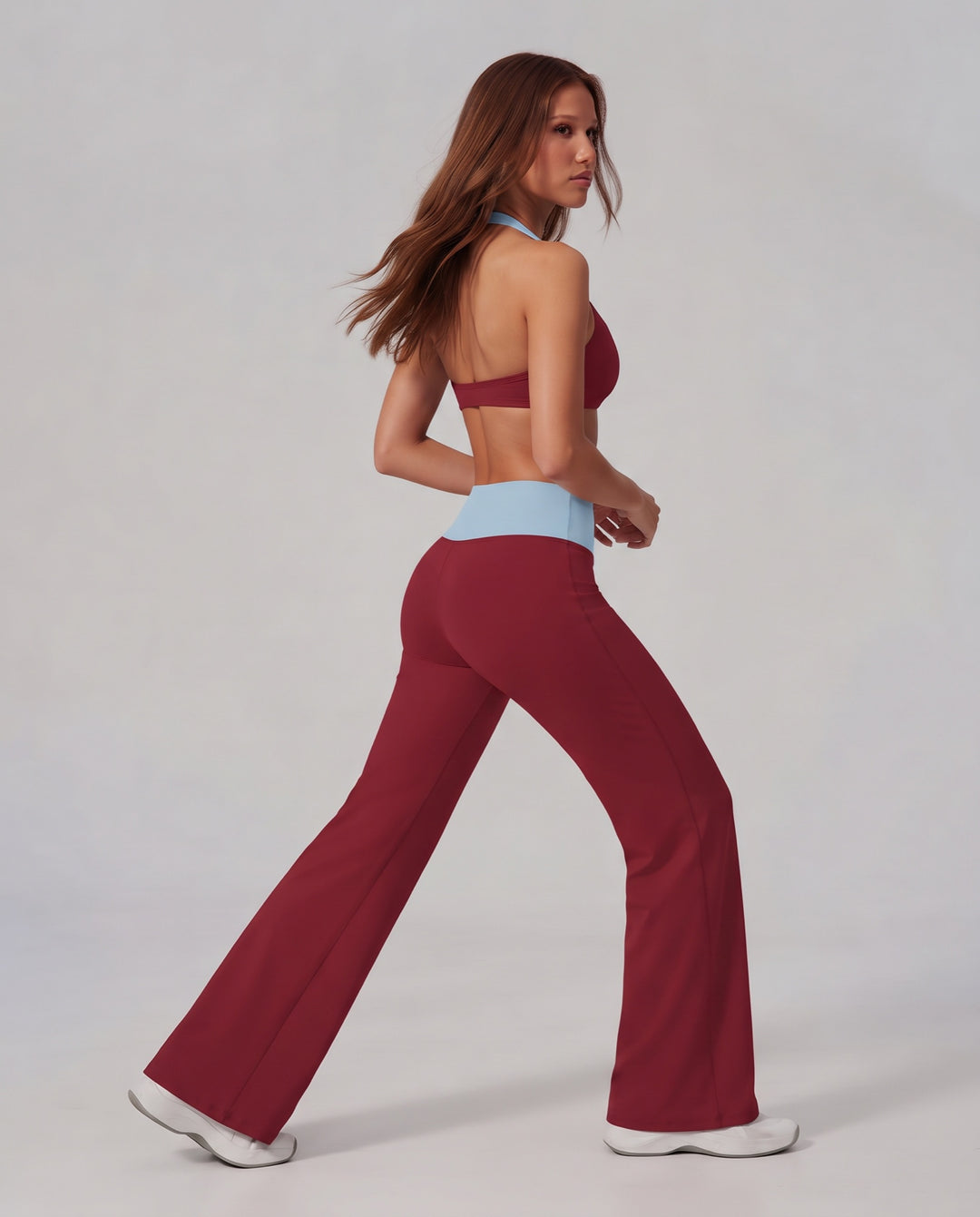 Color-Block Halter Workout Set - NOÉLLA