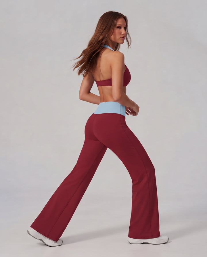 Color-Block Halter Workout Set - NOÉLLA