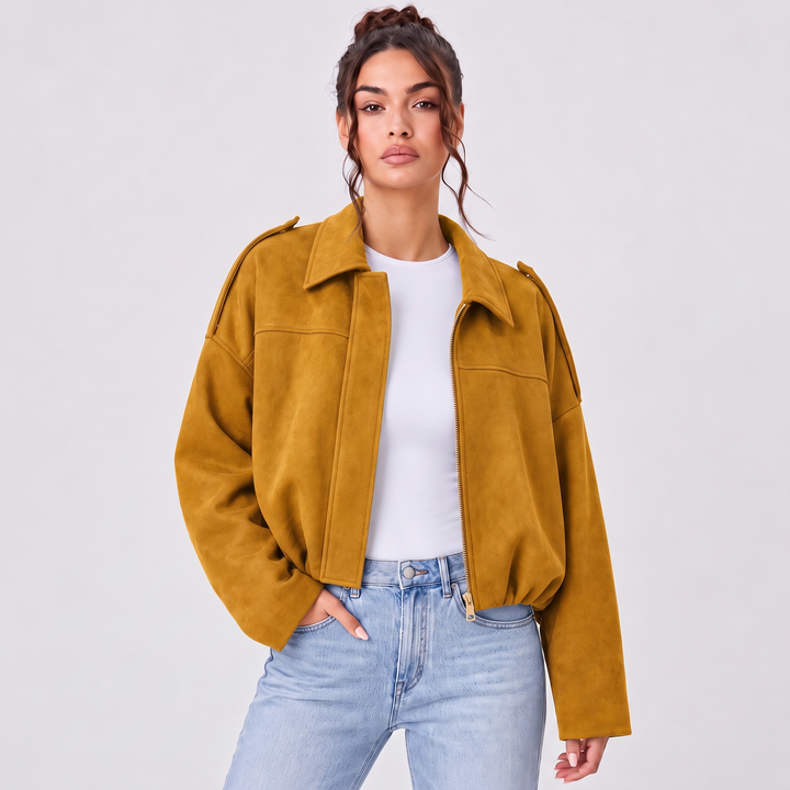 NOÉLLA Suede Jacket in Ginger - NOÉLLA