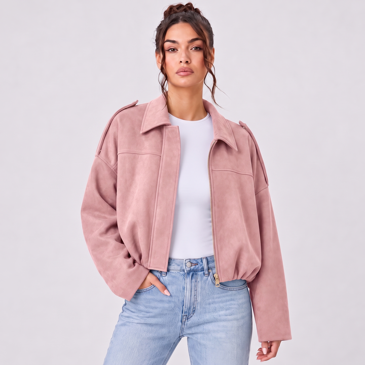 NOÉLLA Suede Jacket in Pink - NOÉLLA