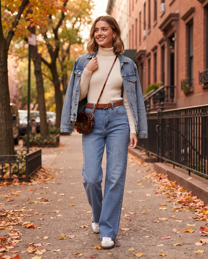 High-Waist Wide-Leg Stretch Jeans - NOÉLLA
