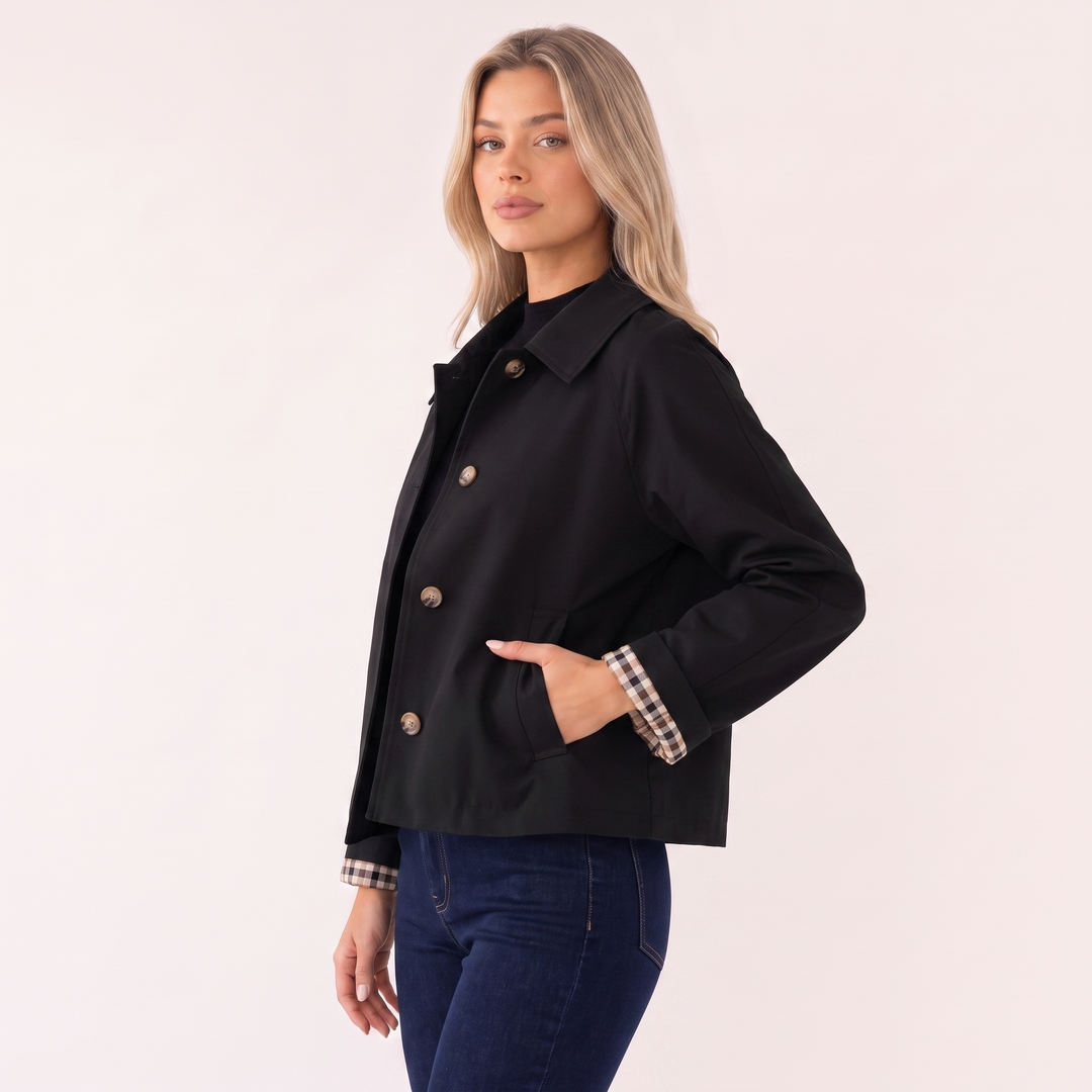 NOÉLLA Cropped Trench Coat