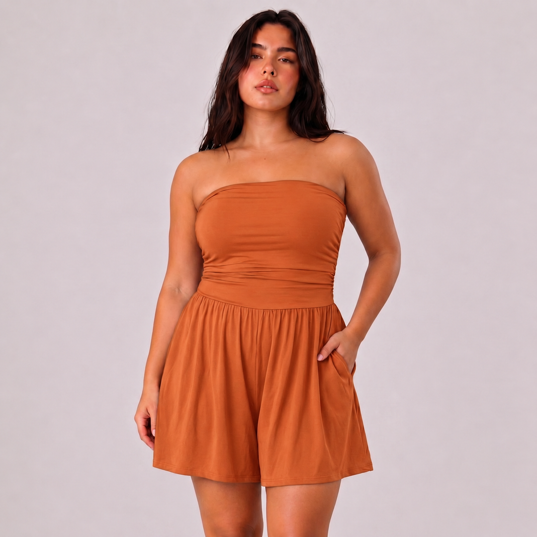 NOÉLLA Strapless Flowy Romper