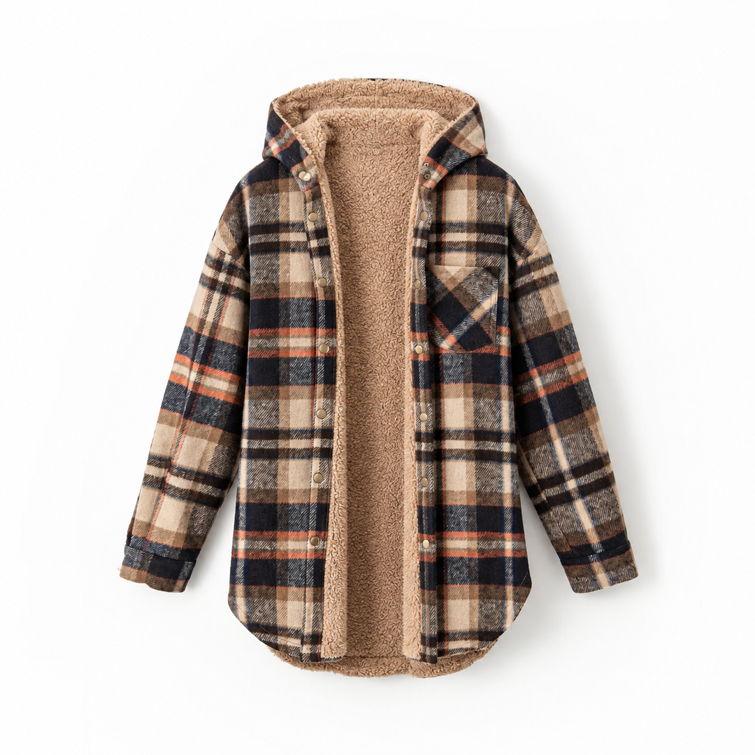NOÉLLA Sherpa Flannel Hoodie