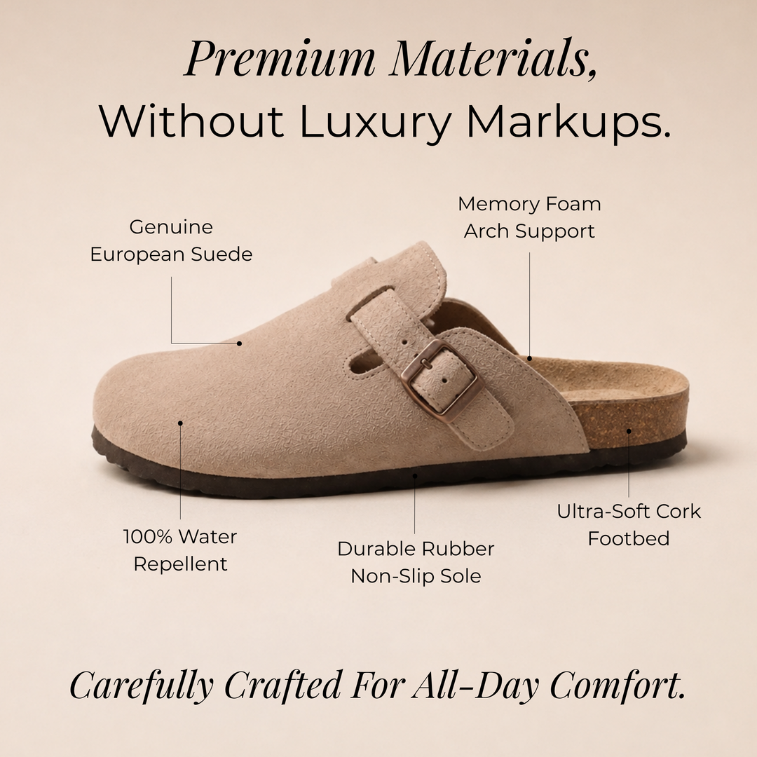 NOÉLLA Genuine Suede Clogs