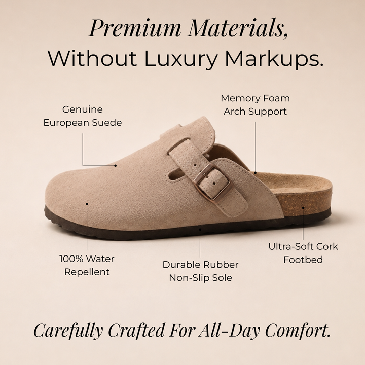 NOÉLLA Genuine Suede Clogs