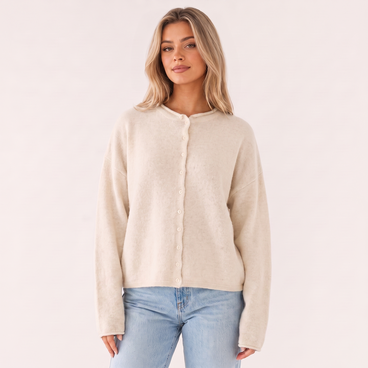 NOÉLLA Vintage Rolled Hem Cardigan