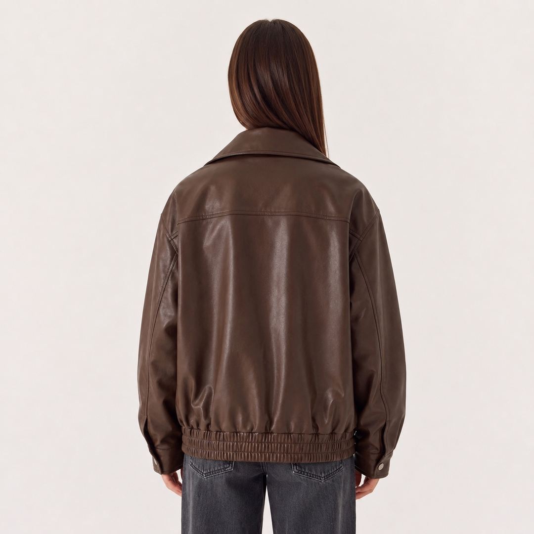 NOÉLLA Oversized Leather Jacket - NOÉLLA