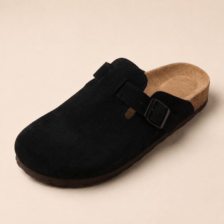 NOÉLLA Genuine Suede Clogs