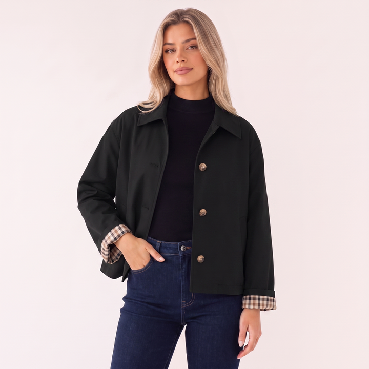 NOÉLLA Cropped Trench Coat