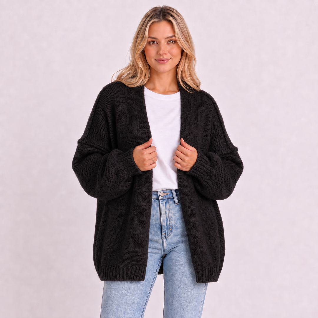 NOÉLLA Oversized Knit Cardigan in Black - NOÉLLA