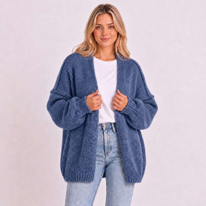 NOÉLLA Oversized Knit Cardigan in Blue - NOÉLLA
