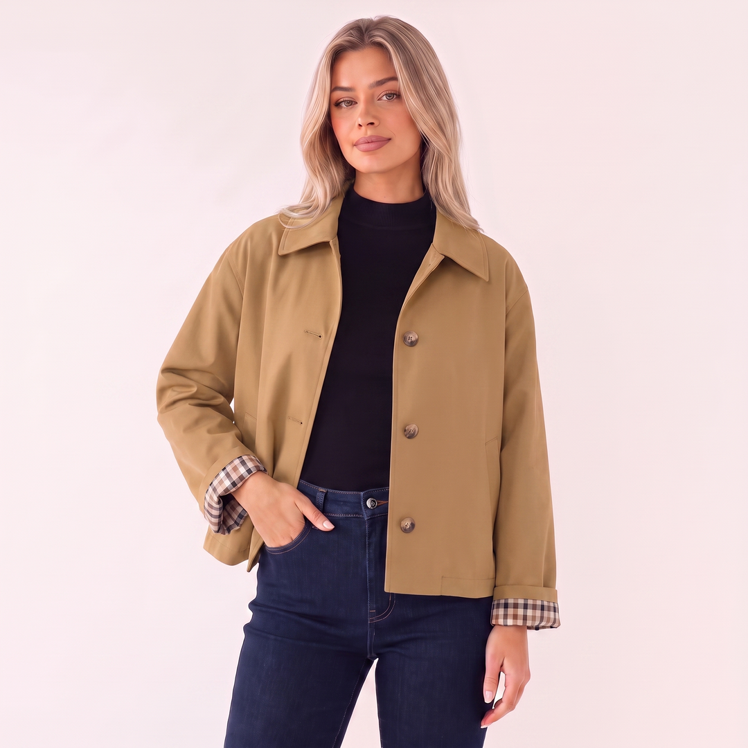 NOÉLLA Cropped Trench Coat