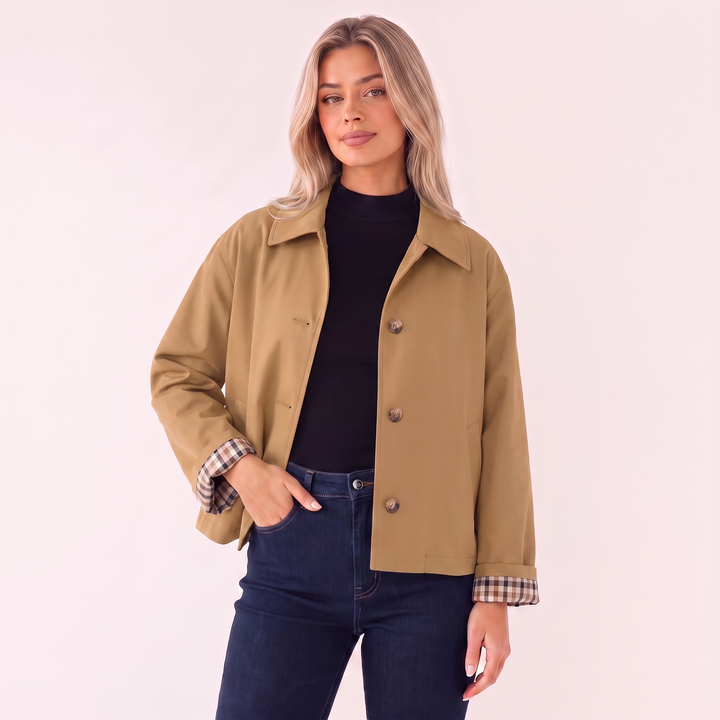 NOÉLLA Cropped Trench Coat