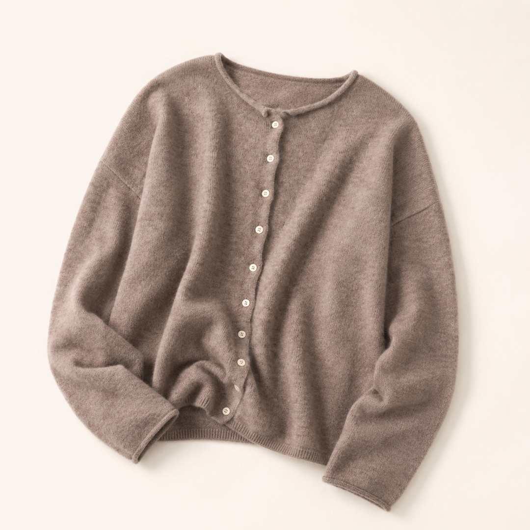 NOÉLLA Vintage Rolled Hem Cardigan