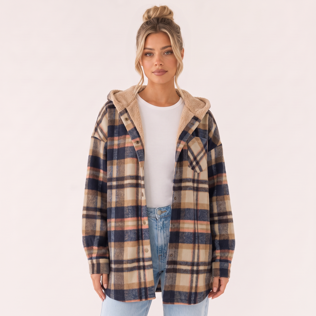 NOÉLLA Sherpa Flannel Hoodie