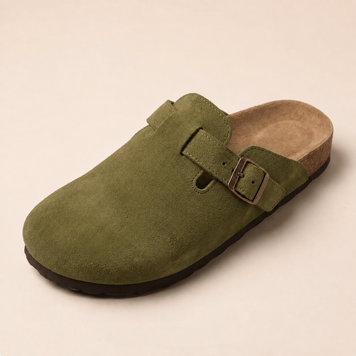 NOÉLLA Genuine Suede Clogs