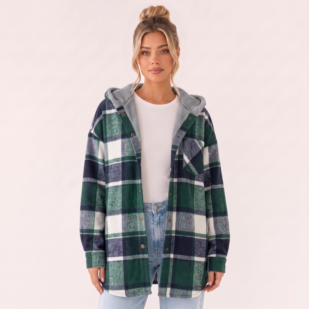 NOÉLLA Sherpa Flannel Hoodie