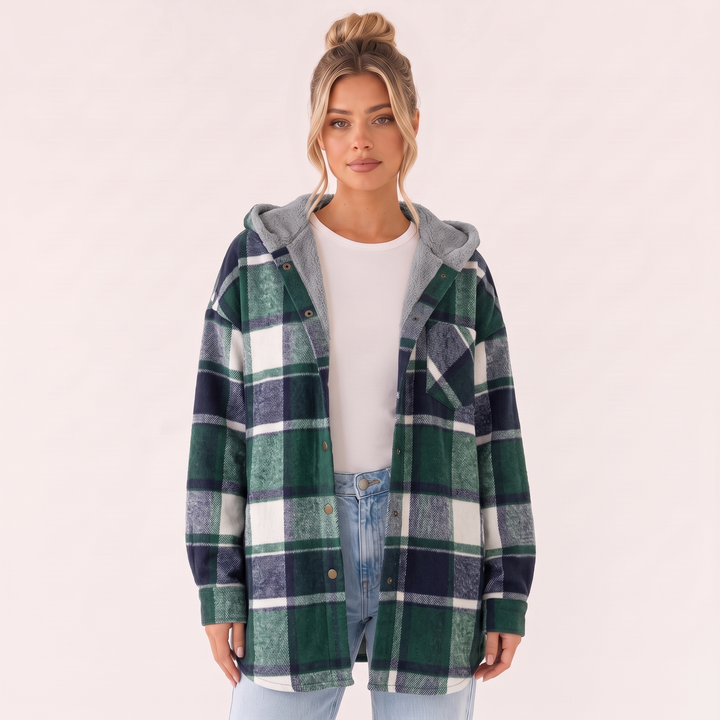 NOÉLLA Sherpa Flannel Hoodie