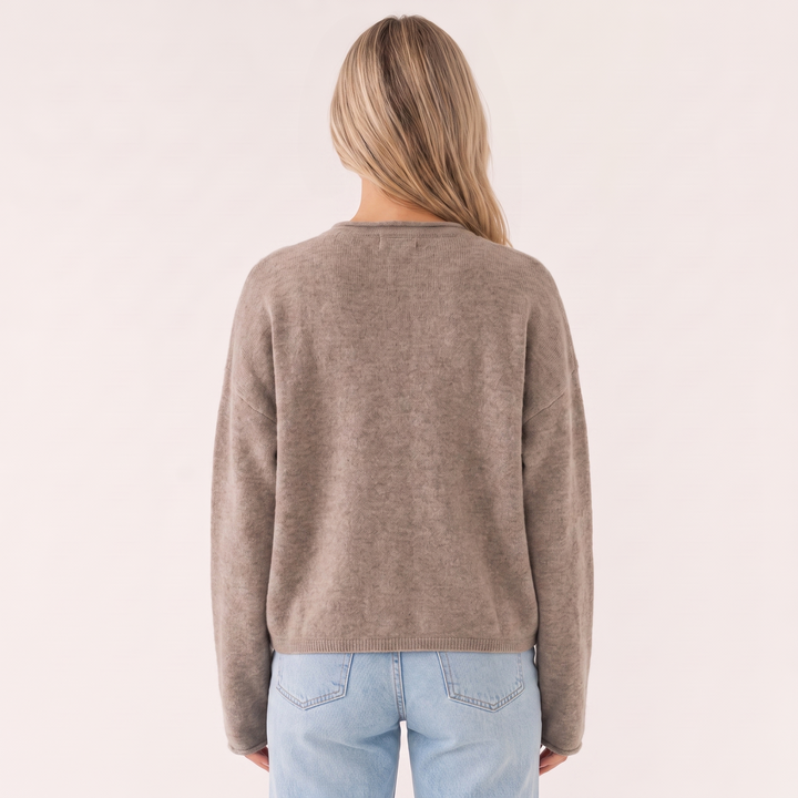 NOÉLLA Vintage Rolled Hem Cardigan