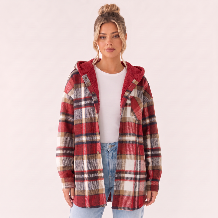 NOÉLLA Sherpa Flannel Hoodie