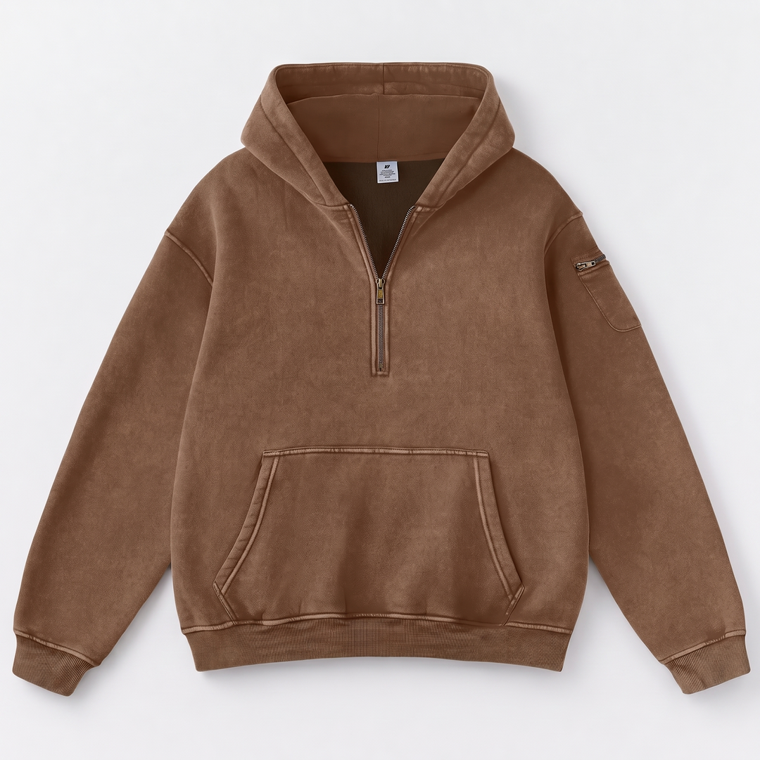 NOÉLLA Oversized Half Zip Hoodie
