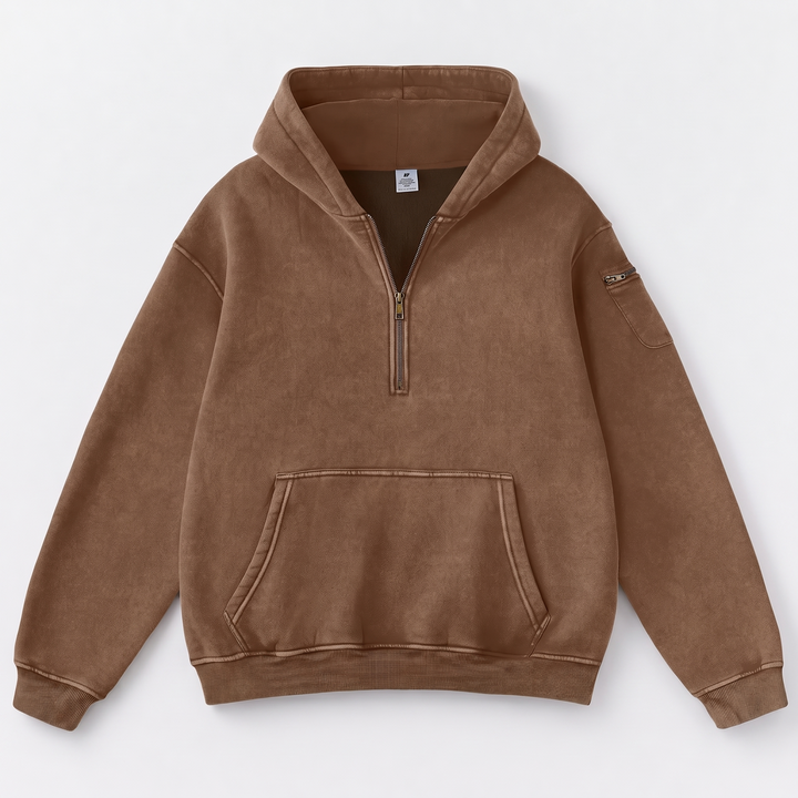 NOÉLLA Oversized Half Zip Hoodie