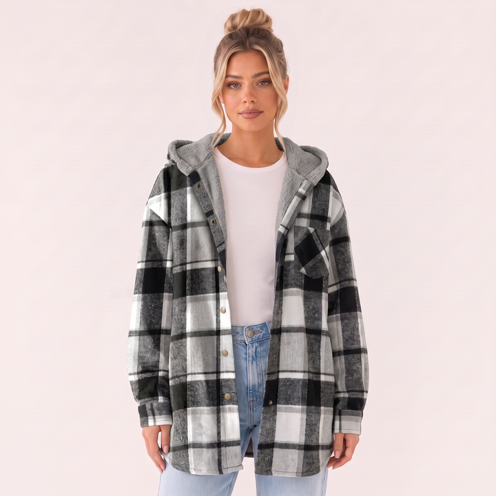 NOÉLLA Sherpa Flannel Hoodie