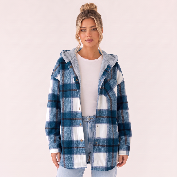 NOÉLLA Sherpa Flannel Hoodie