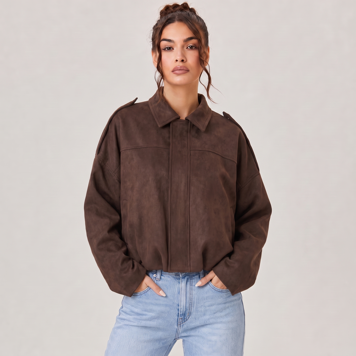 NOÉLLA Suede Bomber Jacket