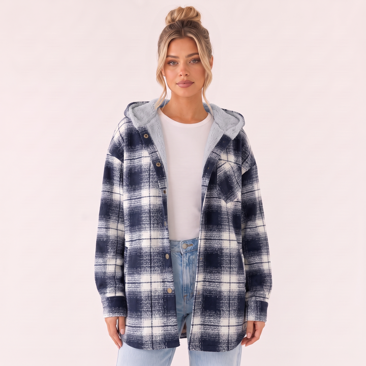 NOÉLLA Sherpa Flannel Hoodie