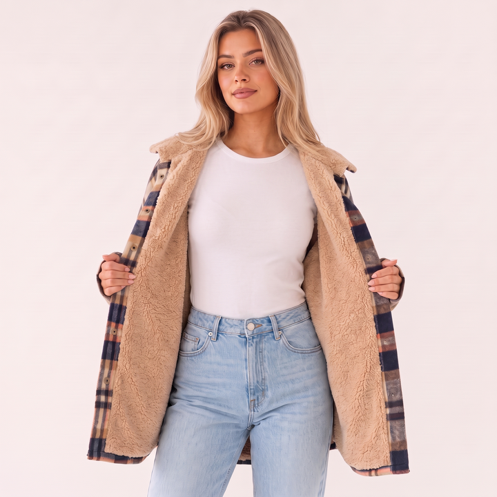 NOÉLLA Sherpa Flannel Hoodie
