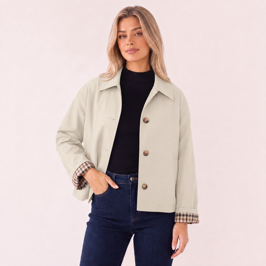 NOÉLLA Cropped Trench Coat