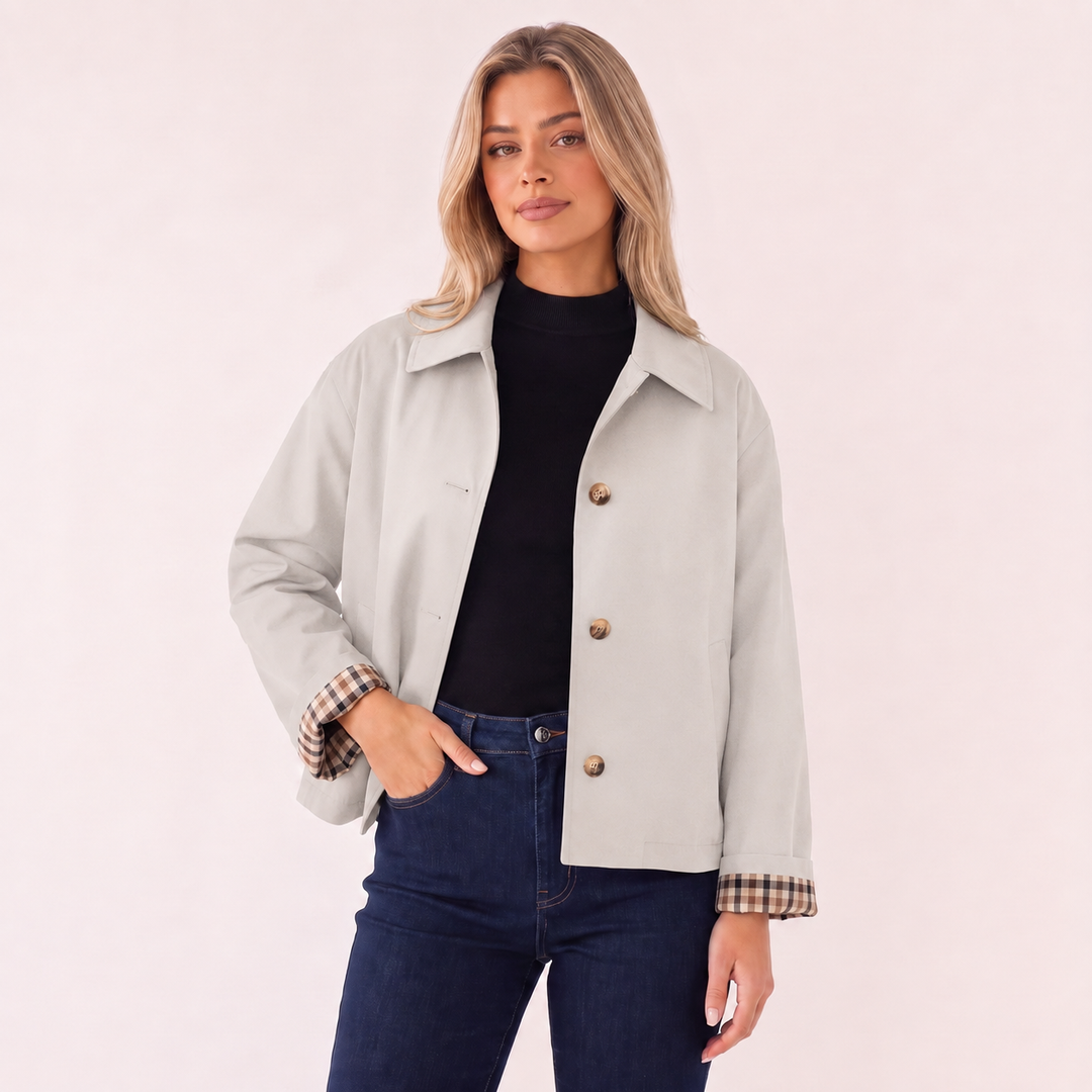 NOÉLLA Cropped Trench Coat