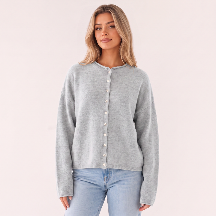 NOÉLLA Vintage Rolled Hem Cardigan