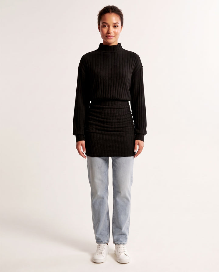 Mock-Neck Sweater Dress
