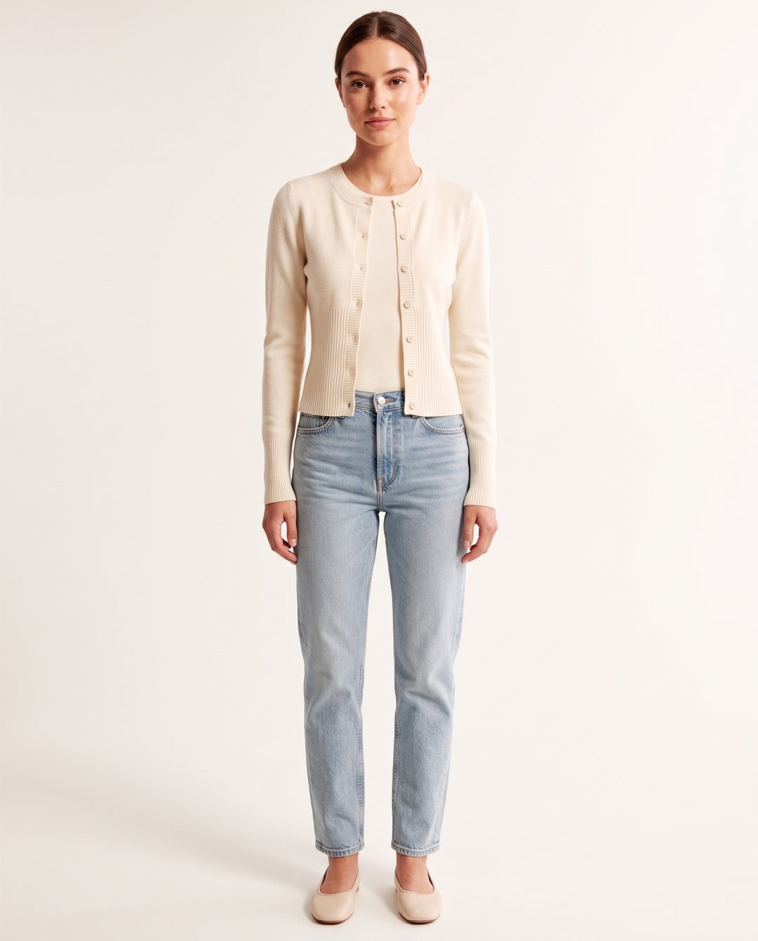 Ribbed Button Cardigan