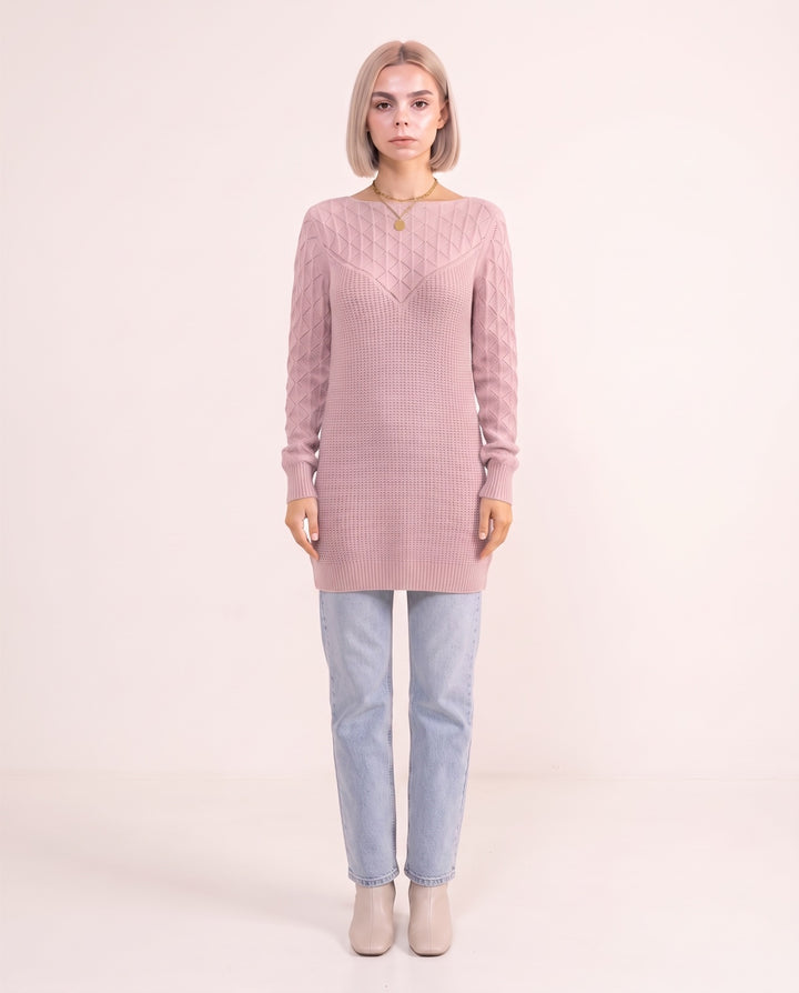 Open-Knit Sweater Dress