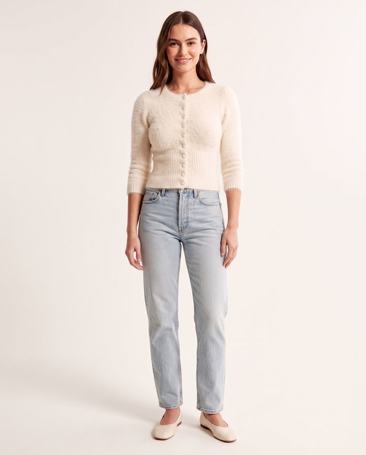 Fuzzy Cropped Cardigan
