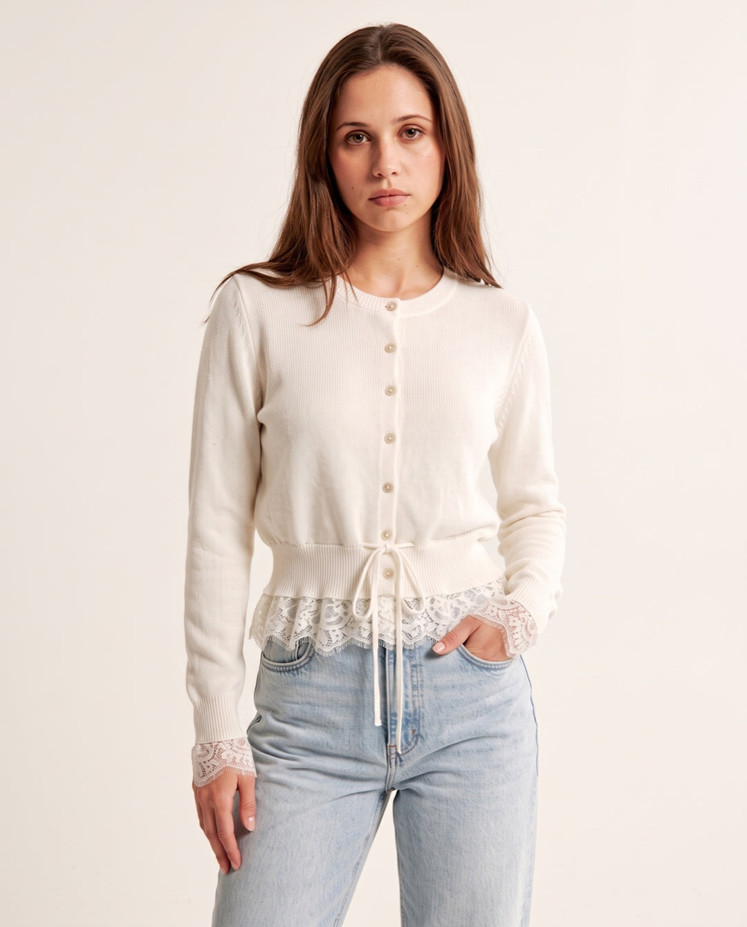 Cropped Knit Cardigan