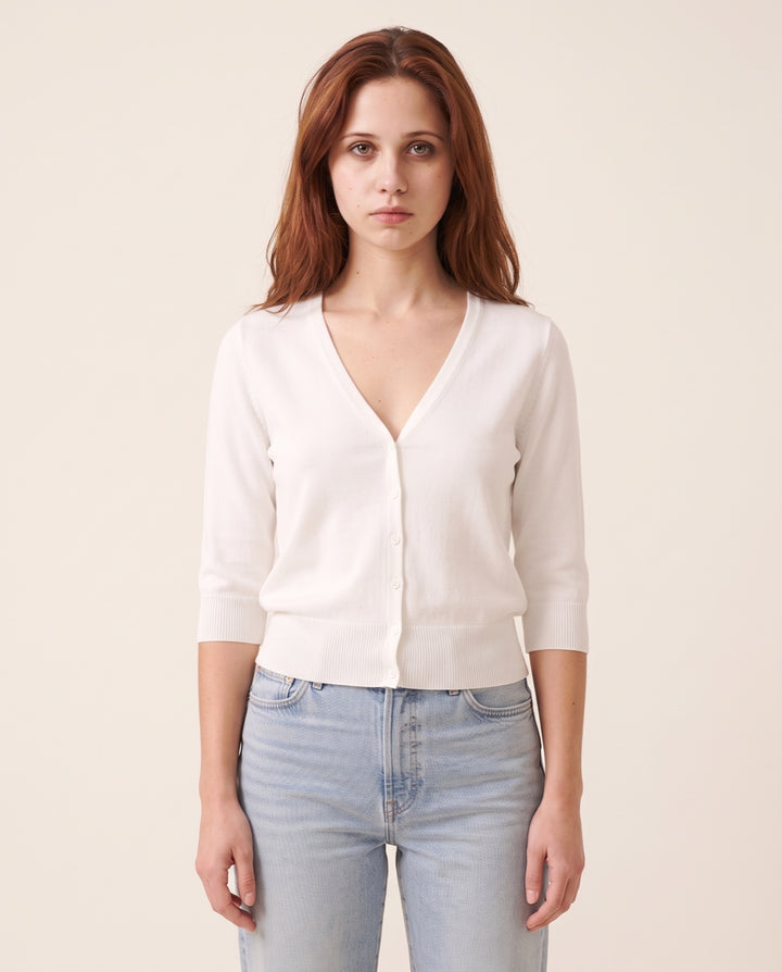 Cropped Knit Cardigan