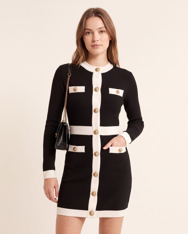 Round-Neck Sweater Dress