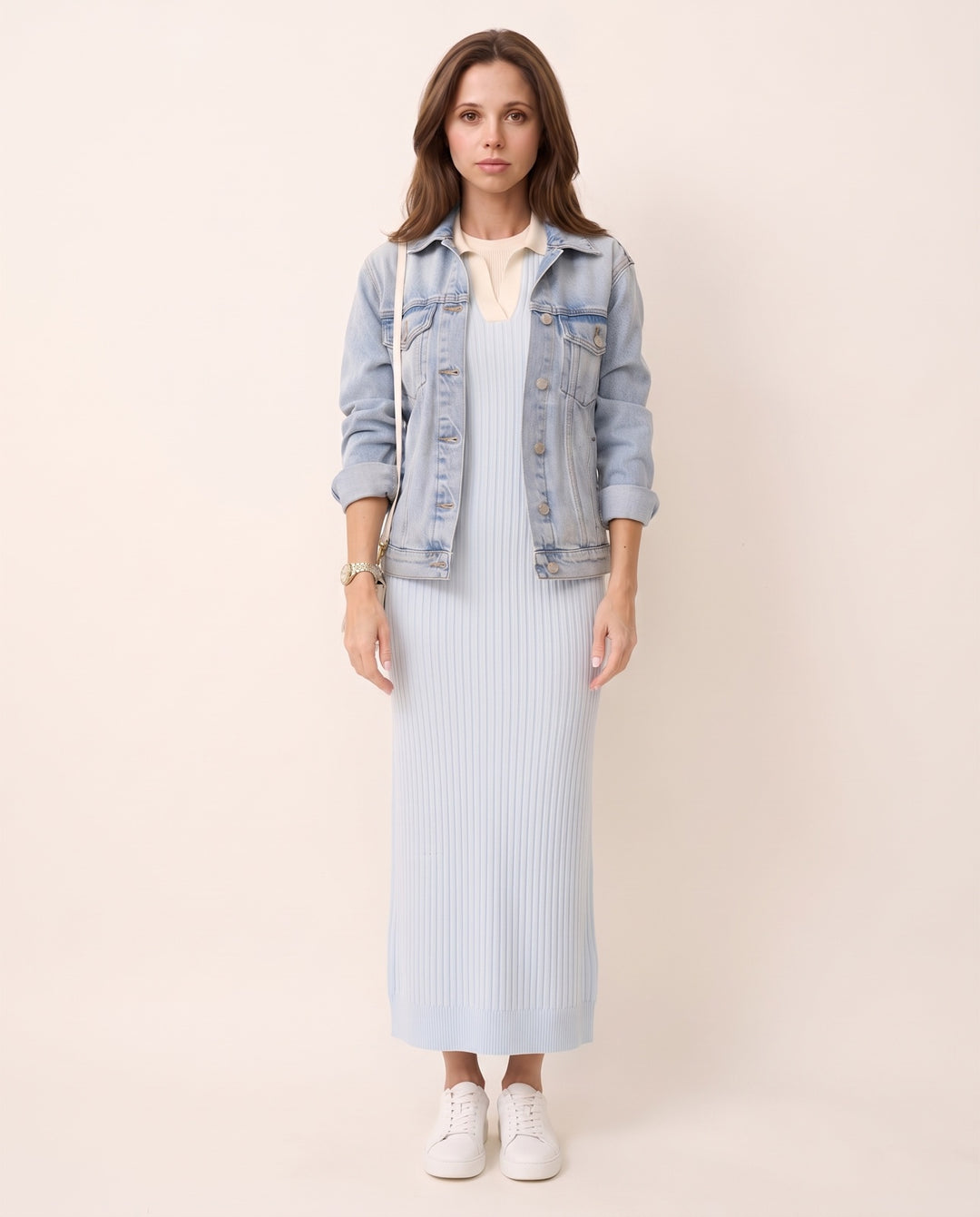 Ribbed Polo Sweater Dress