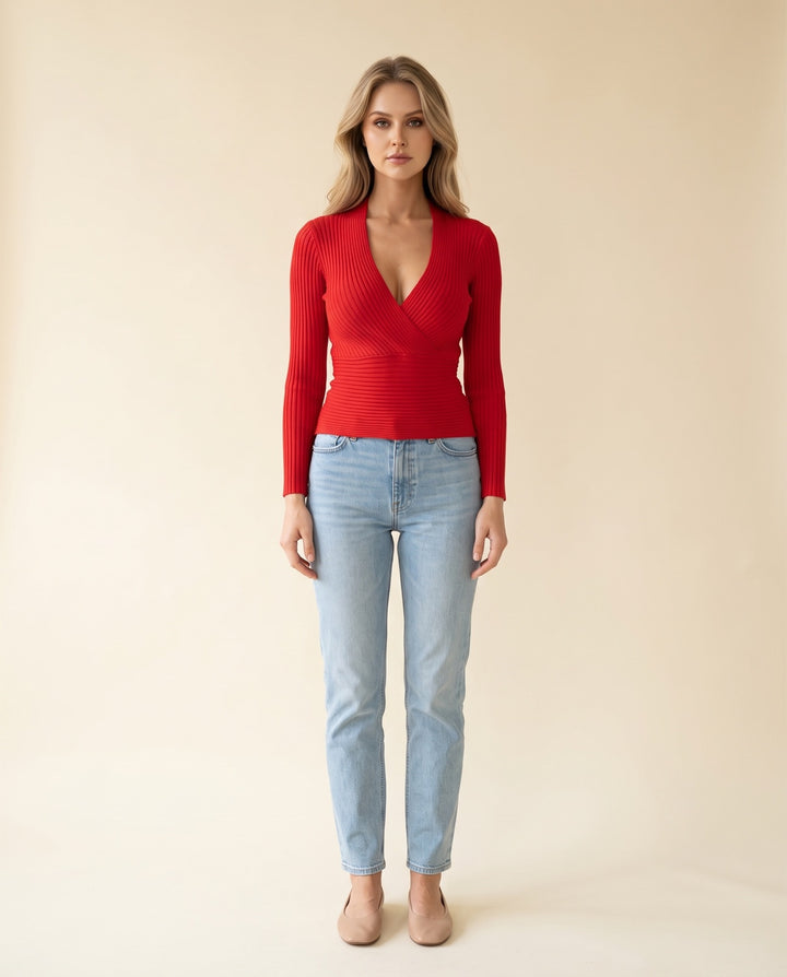 V-Neck Knit Pullover