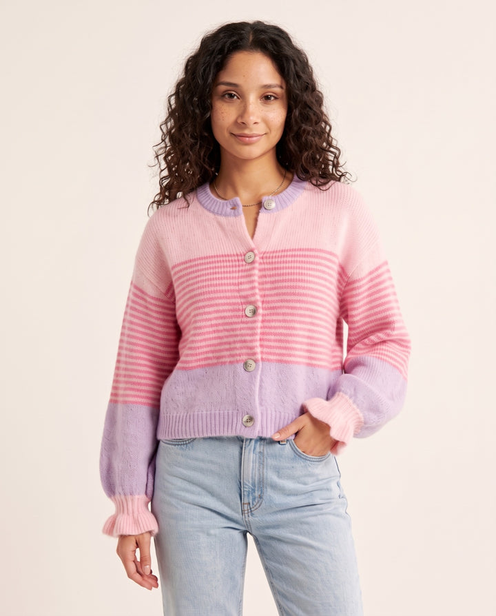 Ruffle-Trim Cardigan