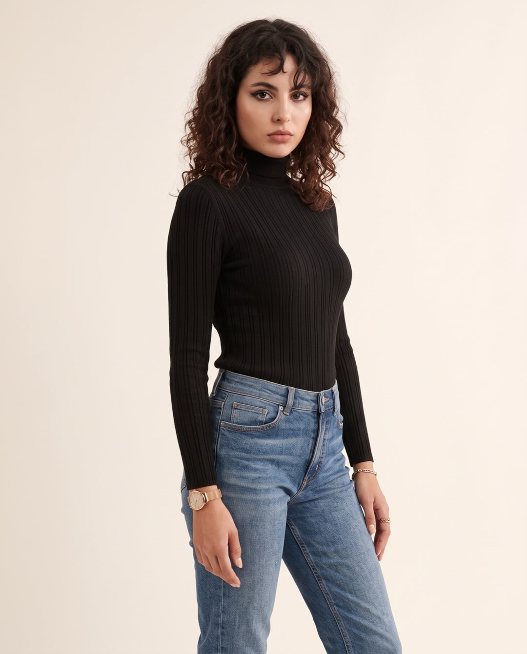 Ribbed Turtleneck Sweater
