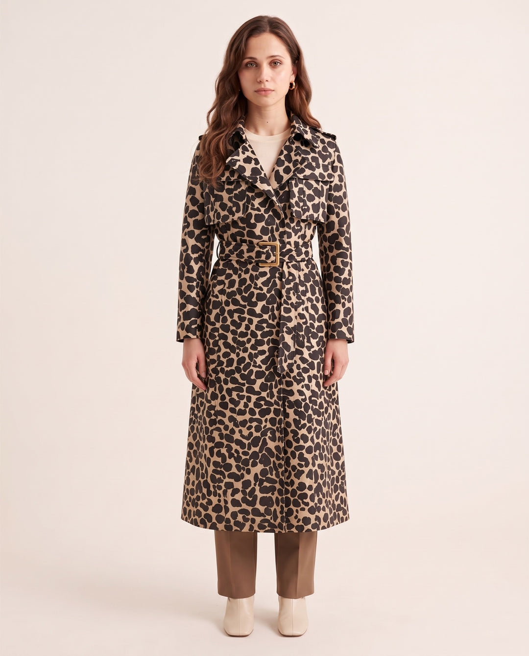 Leopard Jacquard Trench