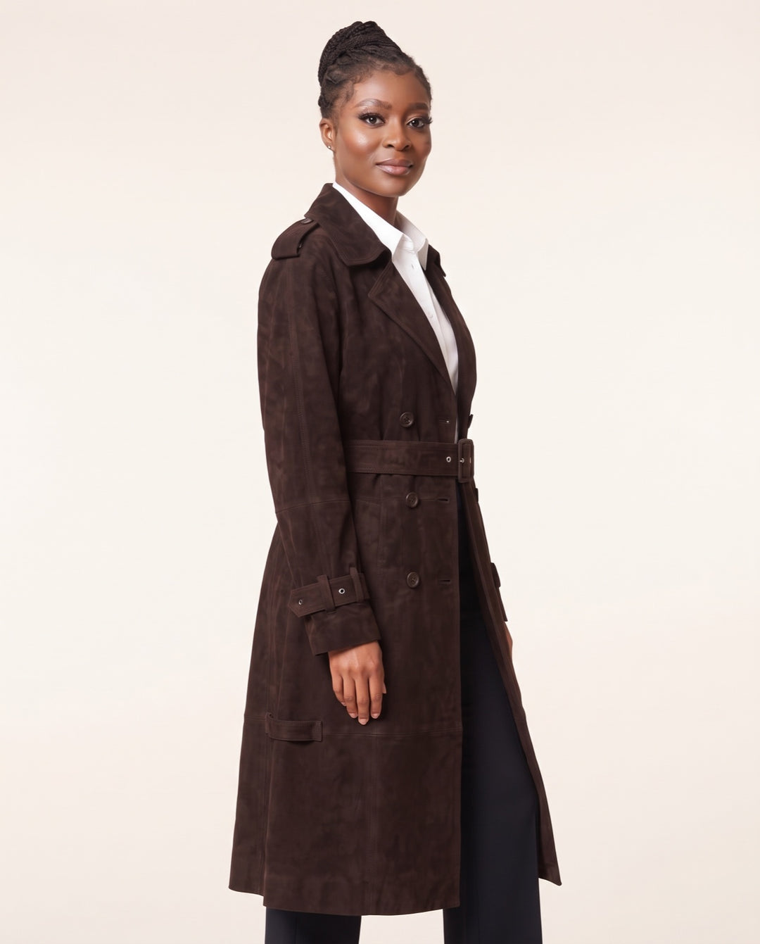 Belted Suede Trench