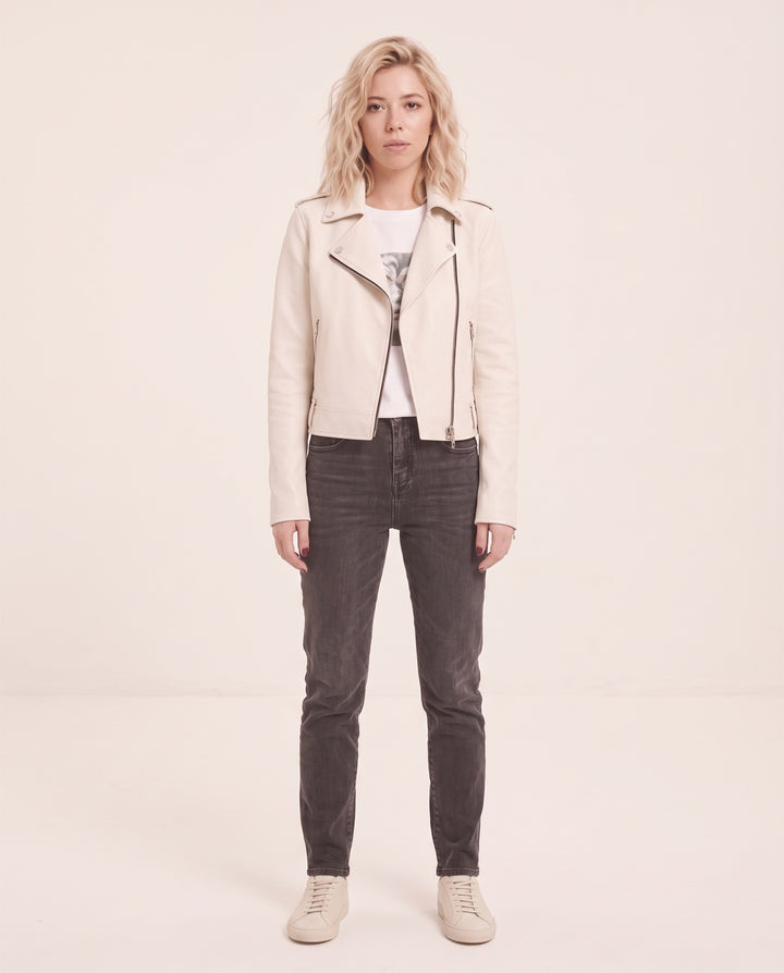 Cropped Faux Leather Jacket